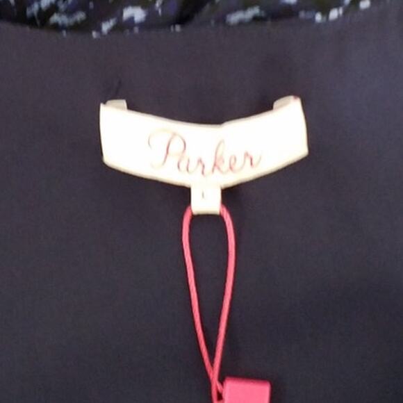 Parker Blue Vneck Smocked Waist Dress Size Large NWT - Picture 4 of 7